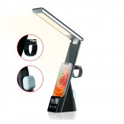 Настольная лампа с беспроводными зарядками, часами и будильником Zeus арт. 45017.02