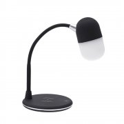 Лампа с колонкой и беспроводной зарядкой Alladin, черная арт. 45000.02