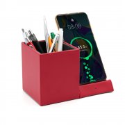 Настольный органайзер Elegans c беспроводной зарядкой, красный арт. 7023.05