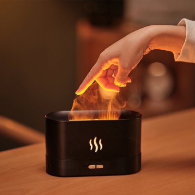 Светодиодный USB увлажнитель-ароматизатор Flame, черный