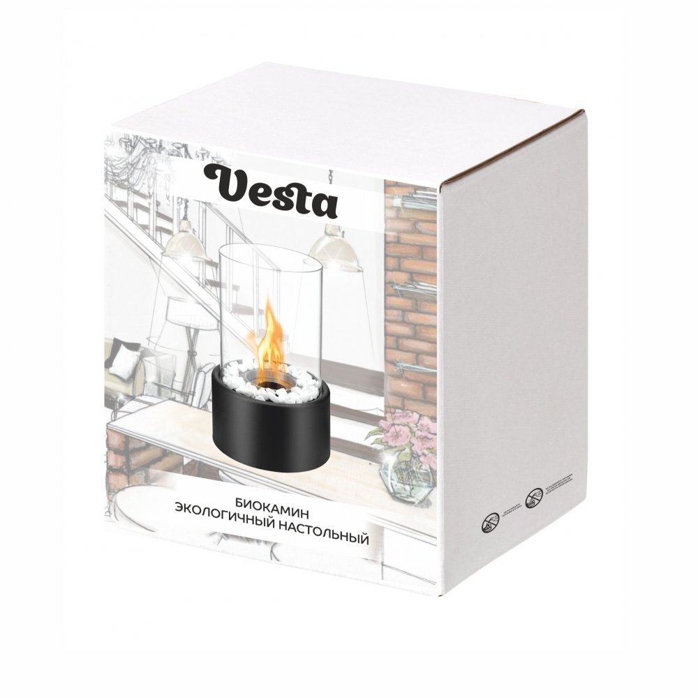 Биокамин настольный декоративный Vesta, черный арт. 18001.02 Биокамин настольный декоративный Vesta, черный арт. 18001.02