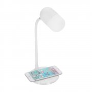 Лампа с колонкой и беспроводной зарядкой Alladin, белая арт. 45000.01