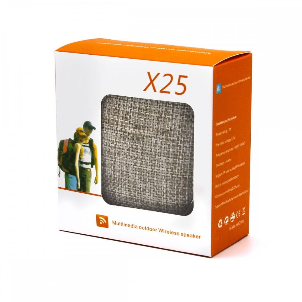 Беспроводная Bluetooth колонка X25 Outdoor (BLTS01), серая арт. 11006.10 Беспроводная Bluetooth колонка X25 Outdoor (BLTS01), серая арт. 11006.10