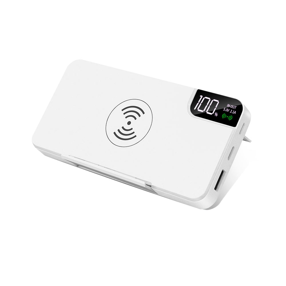 Внешний аккумулятор gPro QI, с беспроводной зарядкой 10.000 mAh, белый арт. 2011.01 Внешний аккумулятор gPro QI, с беспроводной зарядкой 10.000 mAh, белый арт. 2011.01
