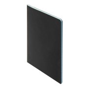 Тетрадь SLIMMY, 140 х 210 мм, черный с голубым, бежевый блок, в клетку Черный