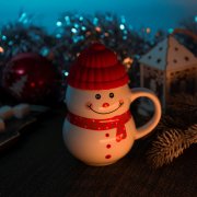 Кружка SNOWMAN с крышкой Белый