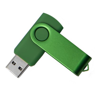 USB flash-карта DOT (16Гб), зеленый, 5,8х2х1,1см, пластик, металл Зеленый