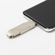 USB flash-карта CIRCLE OTG Type-C (8Гб), серебристая, 6,5х1,5х0,82 см, металл серебристый