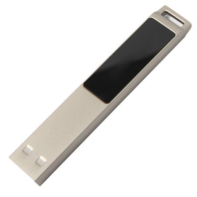 USB flash-карта LED с белой подсветкой (32Гб), серебристая, 6,6х1,2х0,45 см, металл серебристый