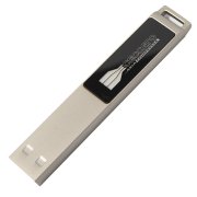 USB flash-карта LED с белой подсветкой (32Гб), серебристая, 6,6х1,2х0,45 см, металл серебристый арт. 19341_32Gb