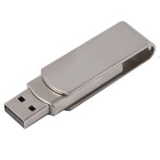 USB flash-карта SWING METAL (32Гб), серебристая, 5,3х1,7х0,9 см, металл серебристый арт. 19339_32Gb