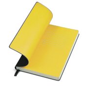 Бизнес-блокнот FUNKY, 130*210 мм, черный, желтый форзац, мягкая обложка, в линейку Черный арт. 21209/35/03