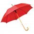 Зонт-трость с деревянной ручкой, полуавтомат; красный; D=103 см, L=90см; 100% полиэстер Красный