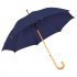 Зонт-трость с деревянной ручкой, полуавтомат; синий; D=103 см, L=90см; 100% полиэстер Синий