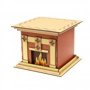 Камин большой - упаковка новогодняя из дерева арт. 53223