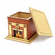 Камин большой - упаковка новогодняя из дерева арт. 53223