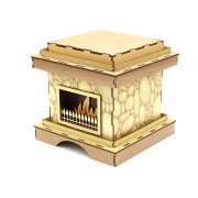 Камин малый - упаковка новогодняя из дерева арт. 53222