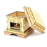 Камин малый - упаковка новогодняя из дерева арт. 53222