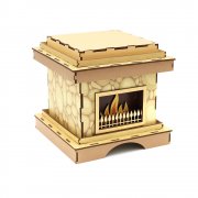 Камин малый - упаковка новогодняя из дерева арт. 53222