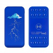 Беспроводное зарядное устройство "Sticky SOFTTOUCH", 10000 mAh с подсветкой логотипа и присосками синий