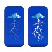 Беспроводное зарядное устройство "Sticky SOFTTOUCH", 10000 mAh с подсветкой логотипа и присосками синий