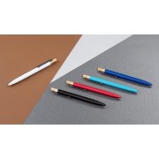 Ручка шариковая "Matt" из переработанного алюминия и пластика, с кнопкой из бамбука бирюзовый