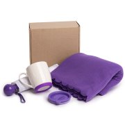 Набор подарочный SPRING WIND: плед, складной зонт, кружка с крышкой, коробка, фиолетовый Фиолетовый