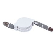 Кабель "Spin" 2 в 1 с разъемами microUSB и lightning белый