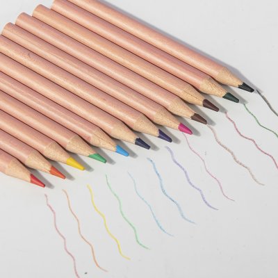 Набор цветных карандашей мини FLORA ,12 цветов бежевый