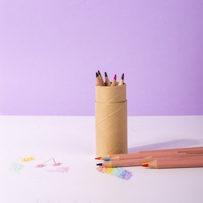 Набор цветных карандашей мини FLORA ,12 цветов бежевый