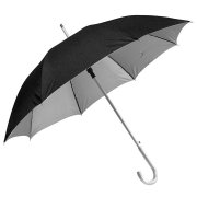 Зонт-трость SILVER, пластиковая ручка, полуавтомат Черный