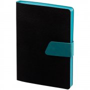 Ежедневник Strap, недатированный, черно-бирюзовый