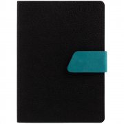 Ежедневник Strap, недатированный, черно-бирюзовый