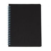 Блокнот на двойной пружине HELIX, 143 х 205 мм, черный с голубым, блок в линейку Черный арт. 33901/22