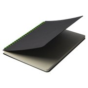 Блокнот на двойной пружине HELIX, 143 х 205 мм, черный с зелёным, блок в линейку Черный арт. 33901/15