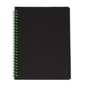 Блокнот на двойной пружине HELIX, 143 х 205 мм, черный с зелёным, блок в линейку Черный арт. 33901/15