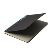 Блокнот на двойной пружине HELIX MINI, 105 х 150  мм, черный с голубым, блок в клетку Черный арт. 33902/22