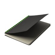 Блокнот на двойной пружине HELIX MINI, 105 х 150  мм, черный с зелёным, блок в клетку Черный арт. 33902/15