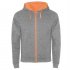 Толстовка FUJI мужская, HEATHER GREY/FLUOR ORANGE 2XL