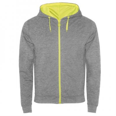 Толстовка FUJI мужская, HEATHER GREY/FLUOR YELLOW 2XL