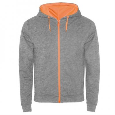 Толстовка FUJI мужская, HEATHER GREY/FLUOR ORANGE S