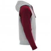 Двухцветное Толстовка BADET унисекс, ПЁСТРЫЙ СЕРЫЙ/ГРАНАТОВЫЙ M