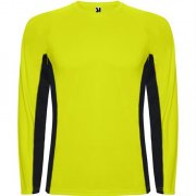 Спортивная футболка SHANGHAI L/S мужская, ФЛУОРЕСЦЕНТНЫЙ ЖЕЛТЫЙ/ЧЕРНЫЙ 2XL