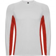 Спортивная футболка SHANGHAI L/S мужская, БЕЛЫЙ/КРАСНЫЙ 2XL