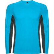Спортивная футболка SHANGHAI L/S мужская, БИРЮЗОВЫЙ/ТЕМНЫЙ ГРАФИТ XL