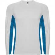 Спортивная футболка SHANGHAI L/S мужская, БЕЛЫЙ/КОРОЛЕВСКИЙ СИНИЙ XL