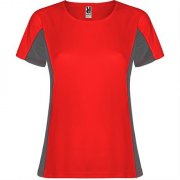 Спортивная футболка SHANGHAI WOMAN женская, КРАСНЫЙ/ТЕМНЫЙ ГРАФИТ 2XL