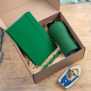 Набор подарочный SILKYWAY: термокружка, блокнот, ручка, коробка, стружка зеленый Зеленый арт. 39408/15