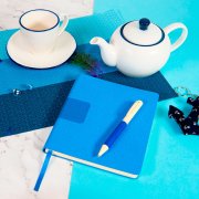 Чайная пара SEAWAVE в подарочной упаковке белый, синий