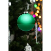Елочный шар Finery Gloss, 8 см, глянцевый зеленый